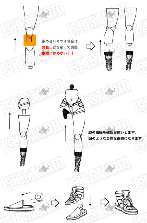 SH STUDIO MU073J 1/12機娘 女神裝置BUSTER DOLL 背帶褲素體樹脂改件：圖片 17