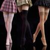 HASUKI 1/12 SB05 無縫真絲長筒襪 白色/黑色/肉色 1/12或6吋女素體適用
