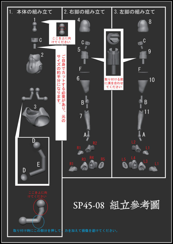 SH STUDIO 1/12機娘 女神裝置 SP45-08 驅魔人/寡婦 特粗腿樹脂GK改件：圖片 3