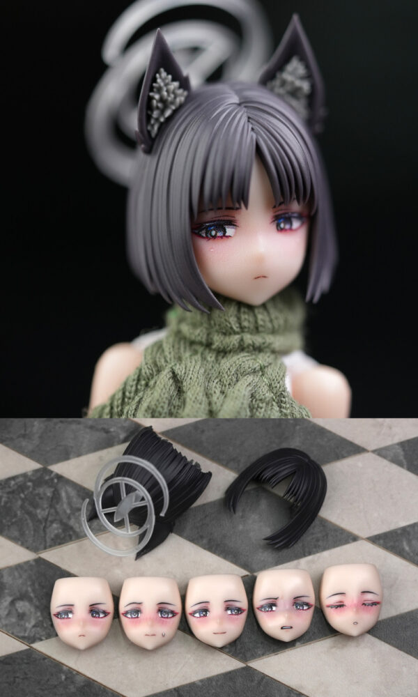 SH STUDIO 1/12 女神裝置 蔚藍檔案系列3 尾刃環奈(泳裝)、杏山千紗、桐生桔梗 髮型眼貼改件：圖片 12