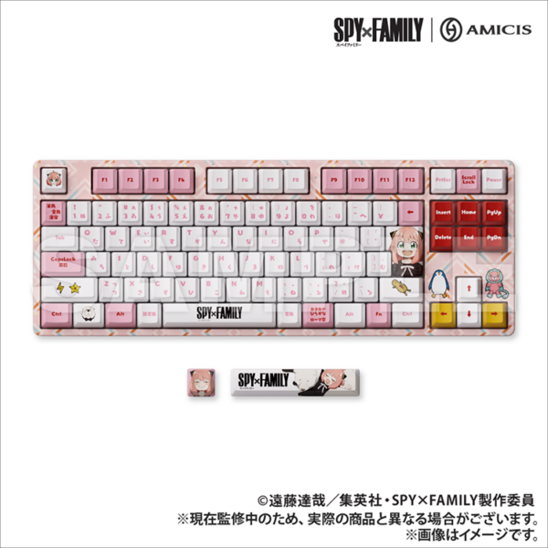 預購 25年9月 日版 AMICIS 限定品《間諜家家酒》電競聯名鍵盤日語配置、玻璃滑鼠墊：圖片 2