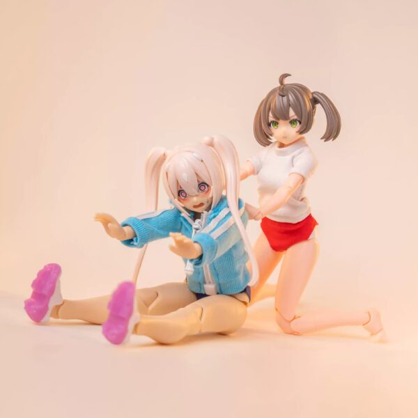千夏秋 1/12 99S-GeL03 體操服 紅色/藍色 適用於1/12或6吋女素體