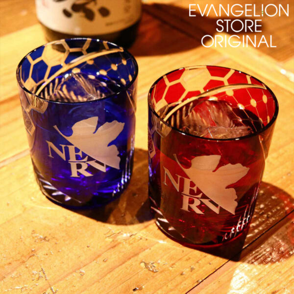 日版 EVANGELION STORE 網店限定 江戶切子NERV玻璃杯 紅色/藍色：圖片 20