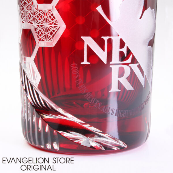 日版 EVANGELION STORE 網店限定 江戶切子NERV玻璃杯 紅色/藍色：圖片 6