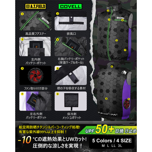 日版 A.T.FIELD ✕ COVELL《新世紀福音戰士》空調冷風背心：圖片 4