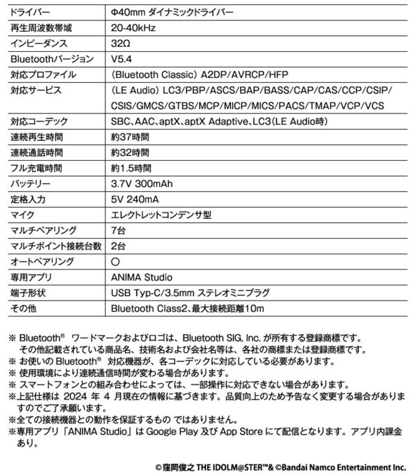 預購限定 25年12月 日版 ONKYO x ANIMA《偶像大師》20周年紀念聯名耳機：圖片 11