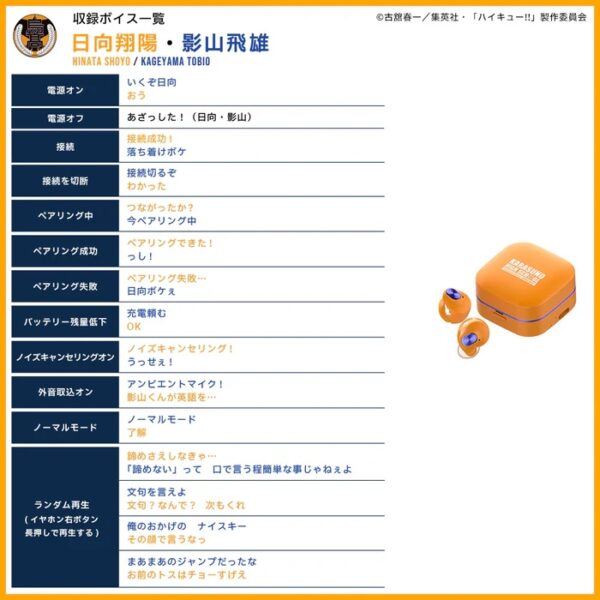預購 25年10月下旬 日版 AVIOT《排球少年》聯名款耳機 共計四款：圖片 7