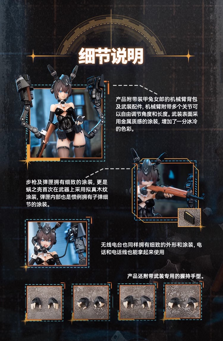 蝸之殼 1/12 RA-03 裝甲兔女郎 安妮莉絲 主體+武裝配件包:圖片 13