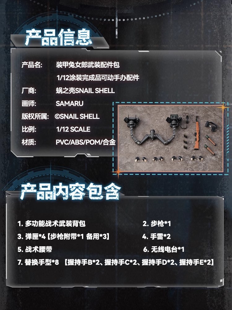 蝸之殼 1/12 RA-03 裝甲兔女郎 安妮莉絲 主體+武裝配件包:圖片 12