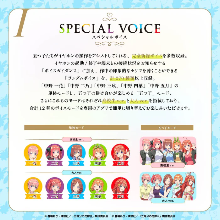 預購 26年1月下旬 日版 AVIOT《五等分的新娘》聯名語音耳機:圖片 5