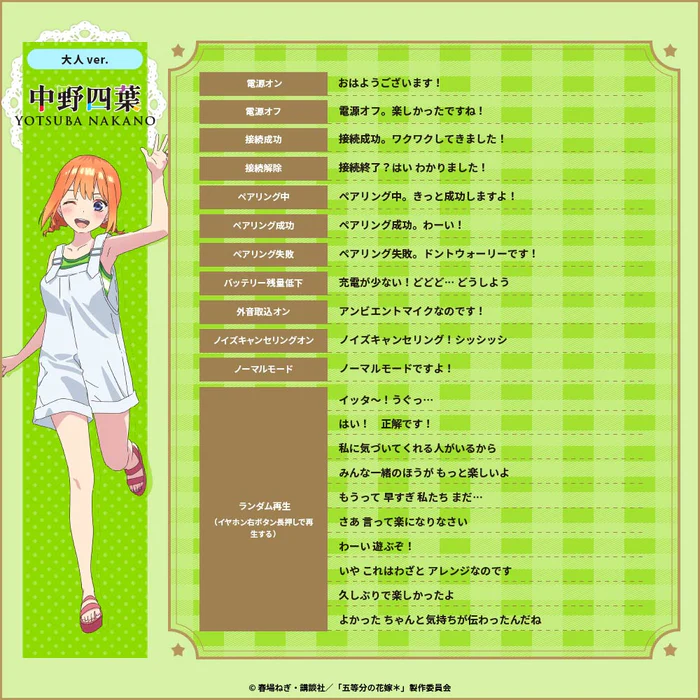 預購 26年1月下旬 日版 AVIOT《五等分的新娘》聯名語音耳機:圖片 17