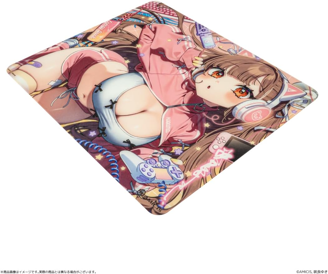 日版 AMICIS 限定品 咲良ゆき 聯名插畫玻璃滑鼠墊 玩家版/訓練師版 再版:圖片 4