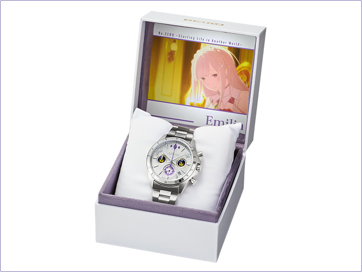 預購 日版 26年10月 SEIKO 限量品《Re:從零開始的異世界生活》聯名三眼計時腕錶 愛蜜莉雅款/雷姆款:圖片 8