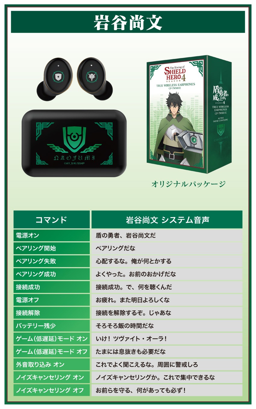 受注限定 26年10月 日版 ONKYO《盾之勇者成名錄 第四季》聯名款語音耳機 尚文/拉芙塔莉雅/菲洛:圖片 3
