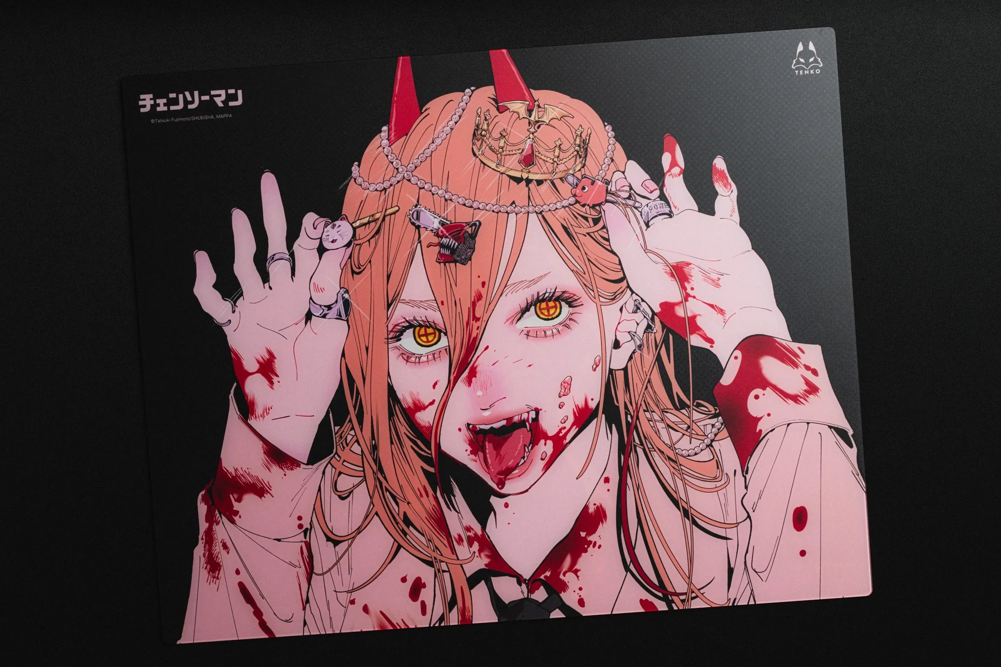 美版 Arbiter Studio 限量品 鏈鋸人聯名鋼化玻璃滑鼠墊 鏈鋸人款/帕瓦款:圖片 8