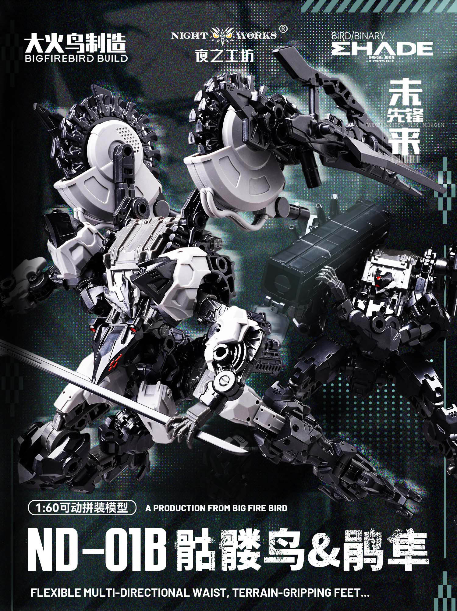 大火鳥製造 1/60 ND-01B 骷髏鳥&鵑隼 附特典