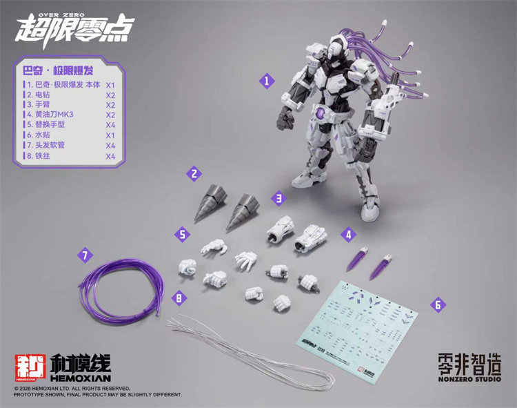 和模線 1/10 超限零點 巴奇·極限爆發 白紫配色版:圖片 15