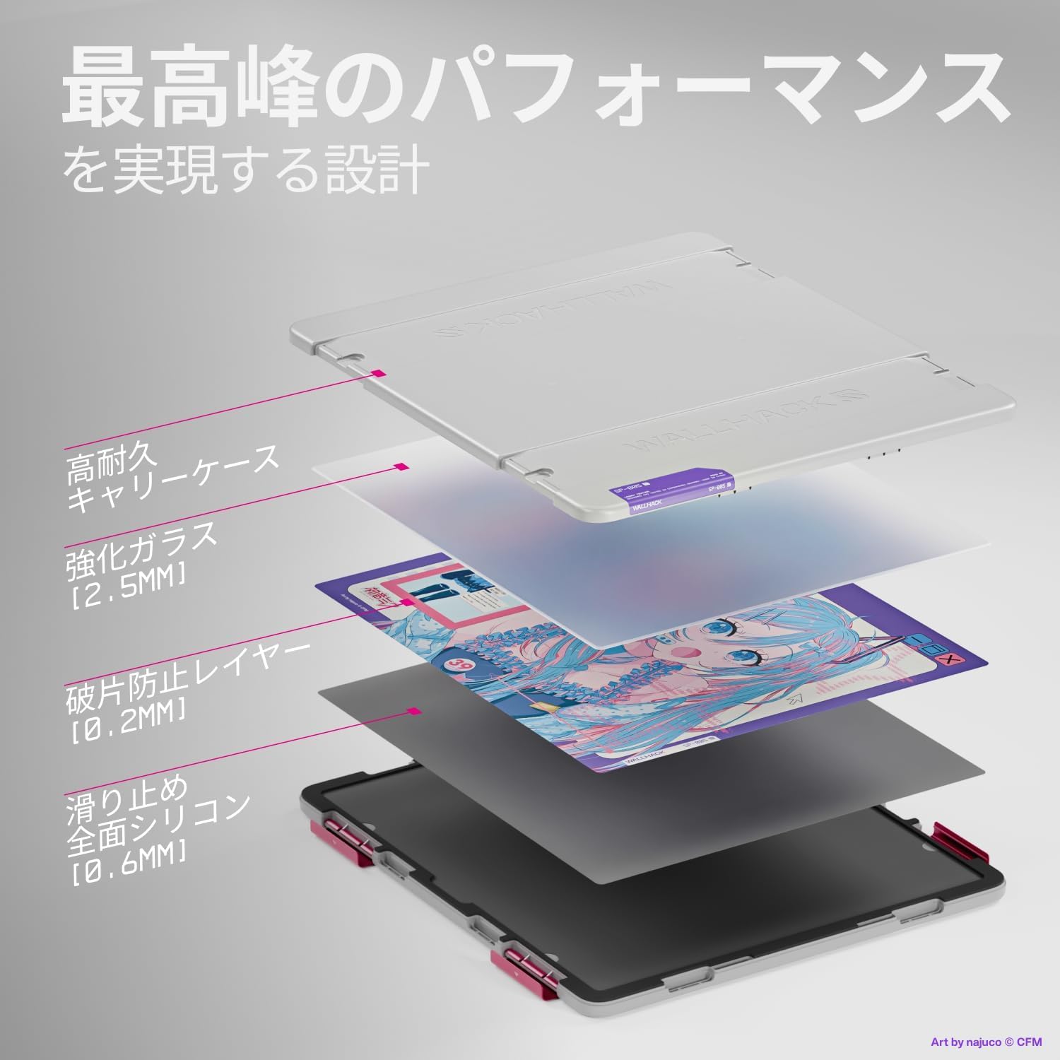 日版 WALLHACK SP-005 電競強化玻璃滑鼠墊 初音未來聯名限定版:圖片 9