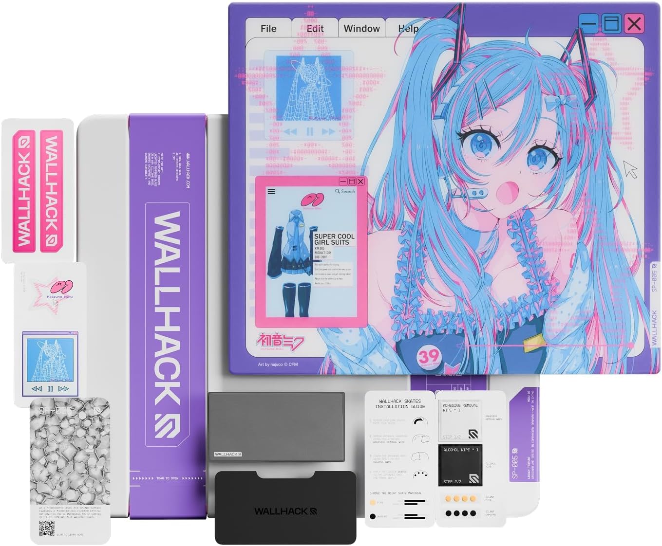 日版 WALLHACK SP-005 電競強化玻璃滑鼠墊 初音未來聯名限定版