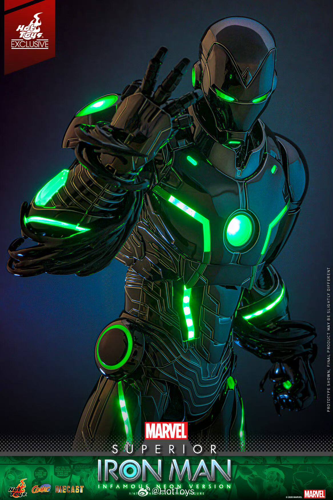 Hot Toys 1/6 CMS036 究極鋼鐵人 惡名霓虹版 上海WF限定:圖片 4