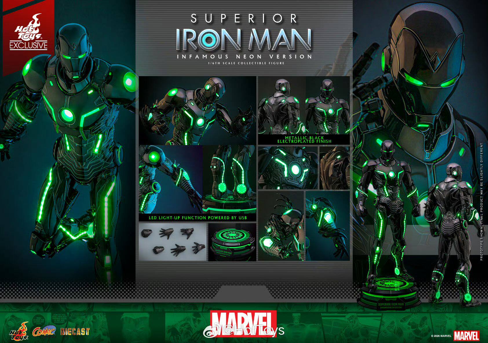 Hot Toys 1/6 CMS036 究極鋼鐵人 惡名霓虹版 上海WF限定:圖片 2