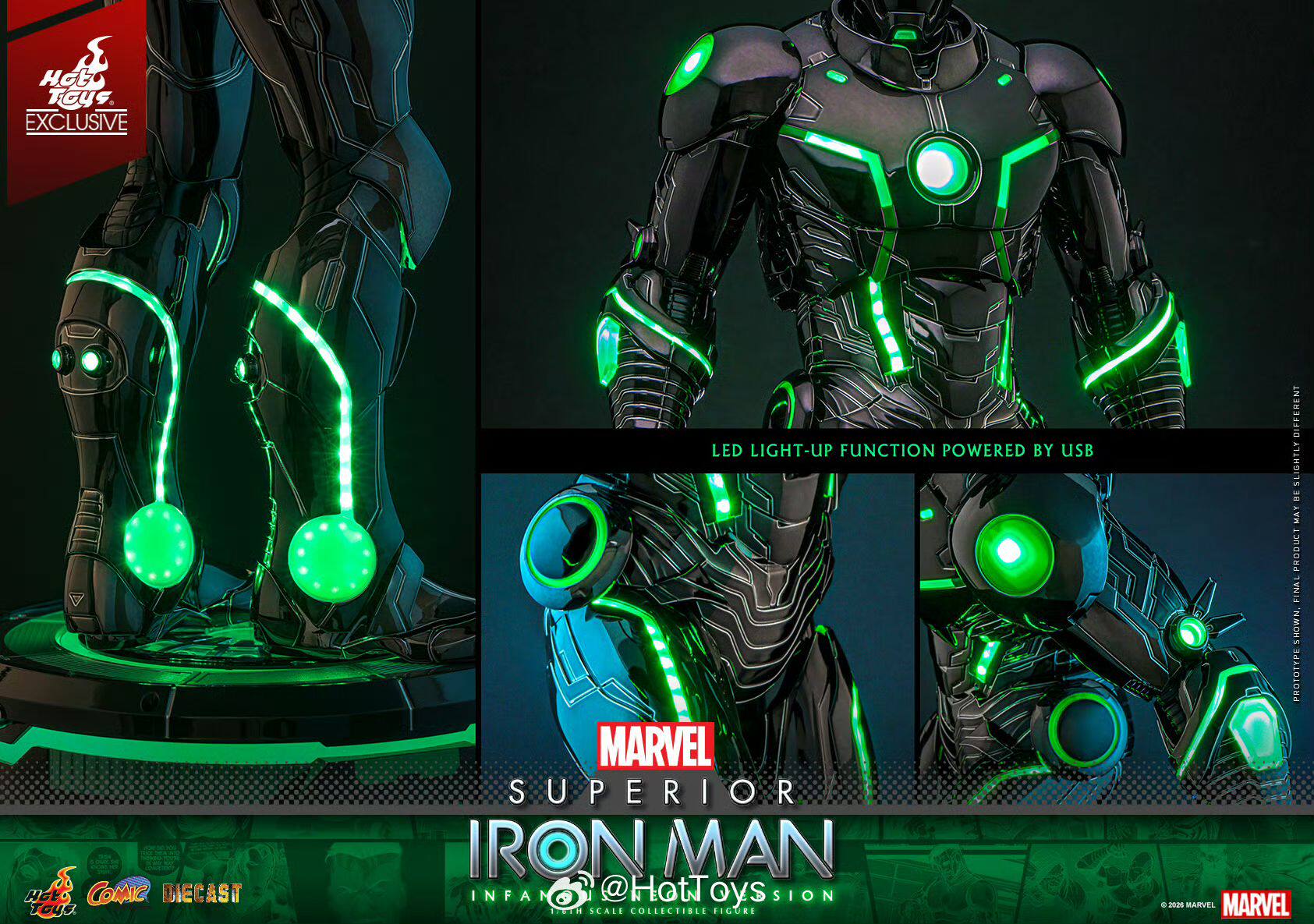 Hot Toys 1/6 CMS036 究極鋼鐵人 惡名霓虹版 上海WF限定:圖片 3