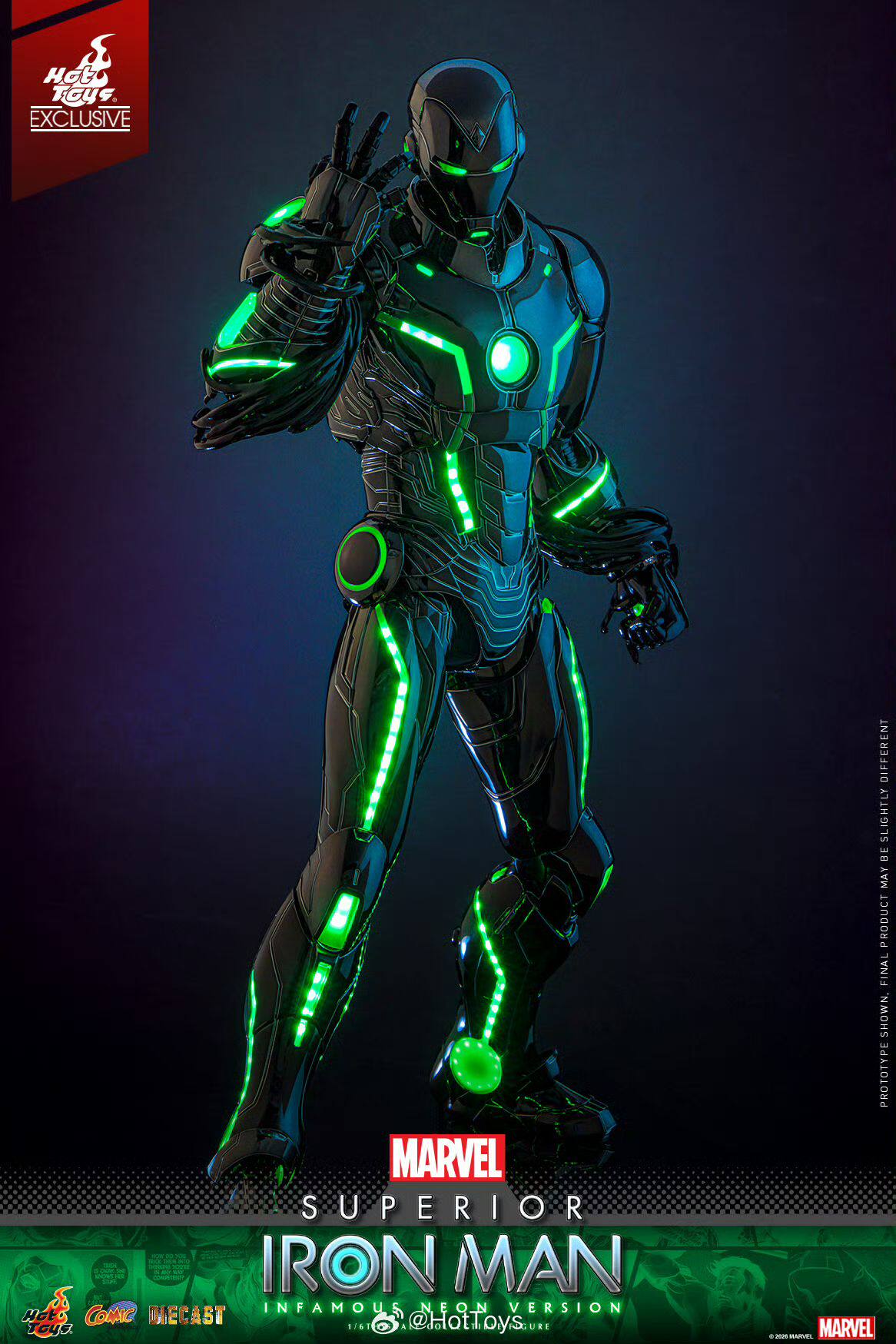 Hot Toys 1/6 CMS036 究極鋼鐵人 惡名霓虹版 上海WF限定:圖片 5