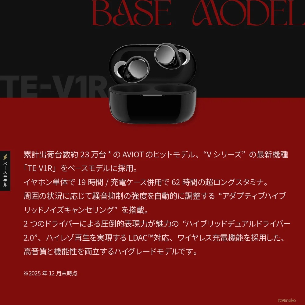 預購 26年11月下旬 日版 AVIOT×96猫 聯名款限量語音耳機 再版:圖片 4